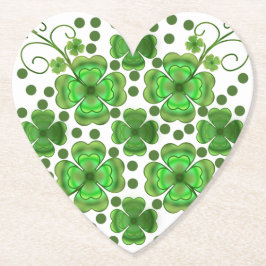 Porta-copo De Papel Padrão personalizado de trevo e redemoinho verde m