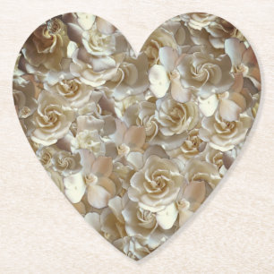 Porta-copo De Papel Padrão Rosa Marfim – Arte Floral Elegante