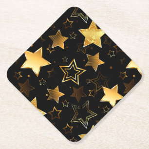 Porta-copo De Papel Padrão sem costura com estrelas de Ouro