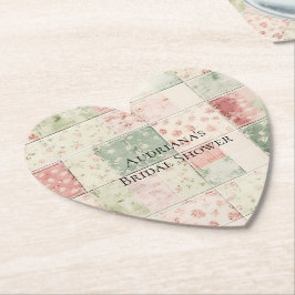 Porta-copo De Papel Padrões de Colcha Floral Rosa Menta Fazenda Ociden
