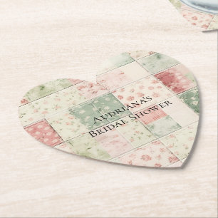 Porta-copo De Papel Padrões de Colcha Floral Rosa Menta Fazenda Ociden