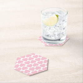 Porta-copo De Papel Padrões de Coração Rosa, Romântico, Amor