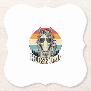 Porta-copo De Papel Pai Cavalo Desenho Vetorial de Gravura Vintage Pôr