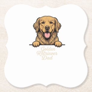 Porta-copo De Papel Pai Golden Retriever Gravação Vintage