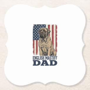Porta-copo De Papel Pai Mastim Inglês Patriótico Design de Cachorro Vi