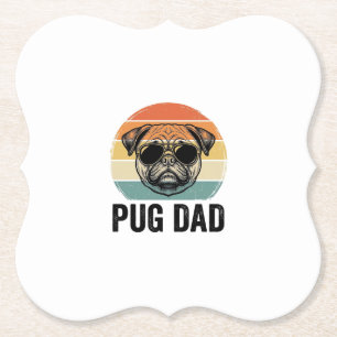 Porta-copo De Papel Pai Pug Vintage Gravação Design Amante de Cães_1