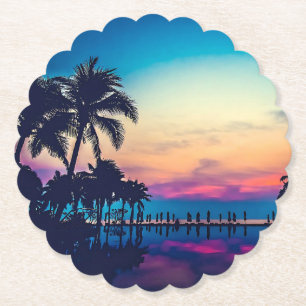 Porta-copo De Papel Paisagem Natural com Piscina Palmeiras-25925