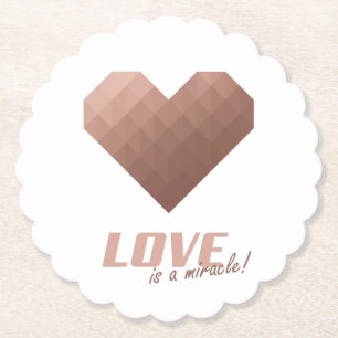 Porta-copo De Papel Palavra de amor milagrosa, rosa de coração gótico