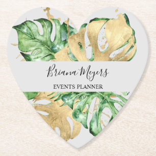 Porta-copo De Papel Palm Deixa Dourada Areia Tropical Dourada