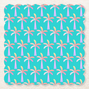 Porta-copo De Papel Palm Primaveras Caribe Árvore Tropical Azul