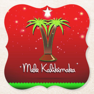 Porta-copo De Papel Palmeira de Mele Kalikimaka para o Xmas