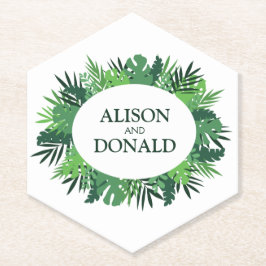 Porta-copo De Papel Palmeiras tropicais folhas de selva de verão