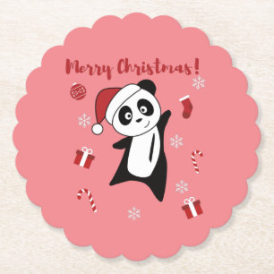 Porta-copo De Papel Panda Natal Neve Inverno Animais Pandas Papel C