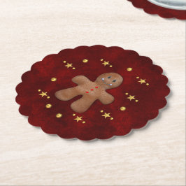 Porta-copo De Papel Pão-de-ouro vermelho e Dourado Natal bonito