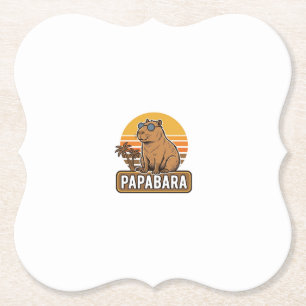 Porta-copo De Papel PAPABARA Design Vetorial de Capivara Pai Retro_1