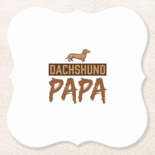 Porta-copo De Papel Papai Dachshund Gravação Vintage Design de Papai C