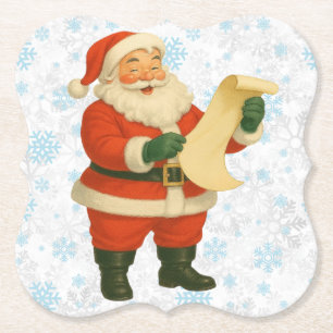 Porta-copo De Papel Papai Noel vintage/retro alegre e festivo