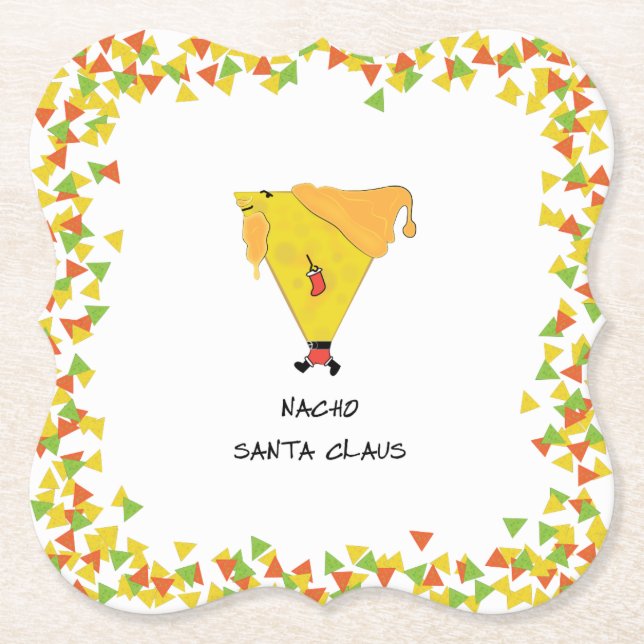 Porta-copo De Papel Papais noeis Nacho com Chips (Frente)