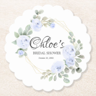 Porta-copo De Papel Papel Floral Eucalipto Rosa Azul para Chá de Bebê 