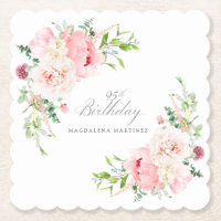 Papel Personalizado Floral Rosa para Festa de 95 A