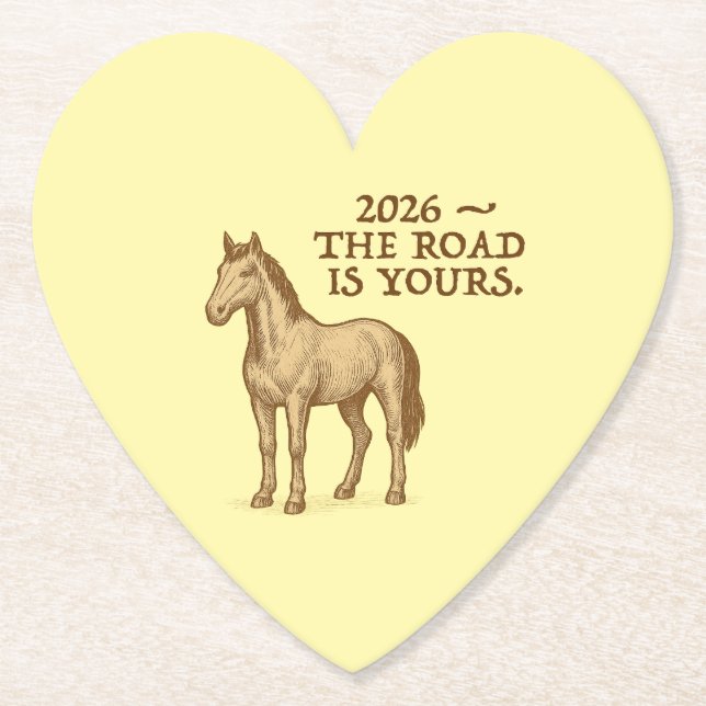 Porta-copo De Papel Paper Coasters with motivational text and horse (Frente)