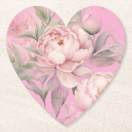 Porta-copo De Papel Paper Napkin with Pink Peonies