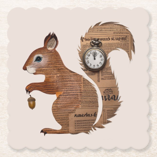 Porta-copo De Papel Paper Squirrel Coaster (Frente)