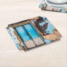 Porta-copo De Papel Parede e porta azuis