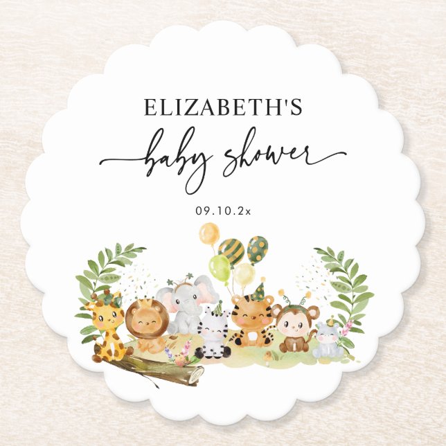 Porta-copo De Papel Partido Chá de fraldas da Junta (Frente)