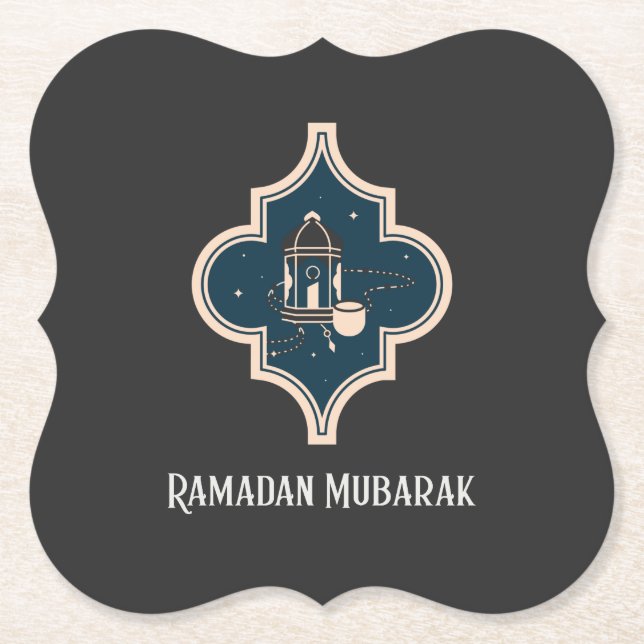 Porta-copo De Papel Partido Ramadan Mubarak Iftar (Frente)