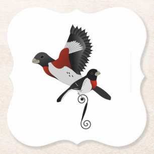 Porta-copo De Papel Pássaro Cardinal Grosbeak, de rosa Breast