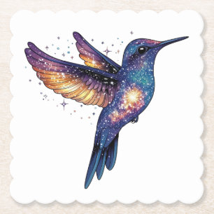 Porta-copo De Papel Pássaro Hummingave Com Pássaro Galáxico Noturno