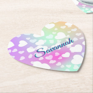 Porta-copo De Papel Pastel Falling Hearts Personalizado