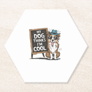 Porta-copo De Papel Pastor australiano Meu Cachorro pensa que eu sou L