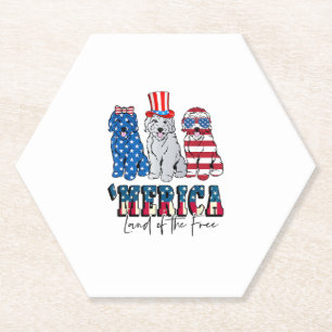 Porta-copo De Papel Patriótico Goldendoodle Dog 4 de julho América EUA