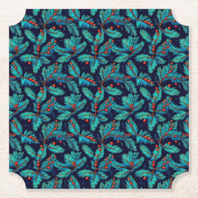 Porta-copo De Papel Patterno do Fir de Natal- 82397 (Frente)