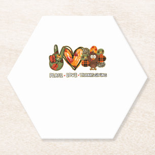 Porta-copo De Papel Paz amor Ação de Graças Gobble Turquia Ação de Gra