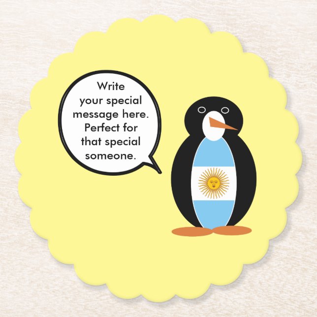 Porta-copo De Papel Penguin Argentino Flag Talks (Frente)