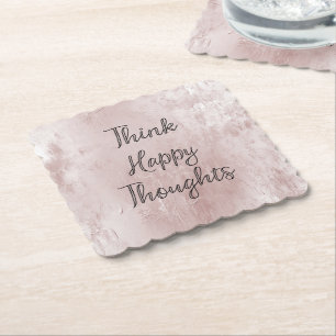 Porta-copo De Papel Pensamentos felizes Dusty Rosa pink