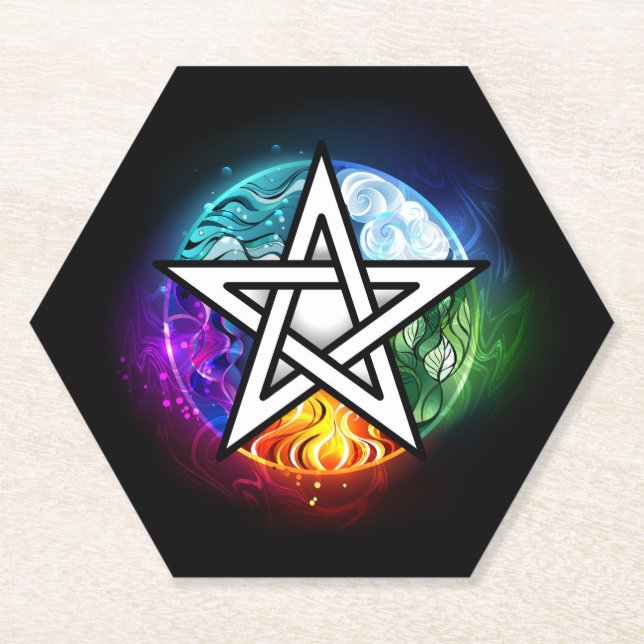 Porta-copo De Papel Pentagrama do Wiccan (Frente)