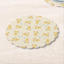 Pequena girafa fofa floral marrom