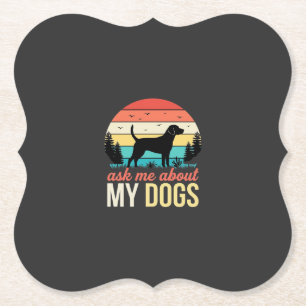 Porta-copo De Papel Pergunte-me sobre meus cães Retro Pôr do Sol_1