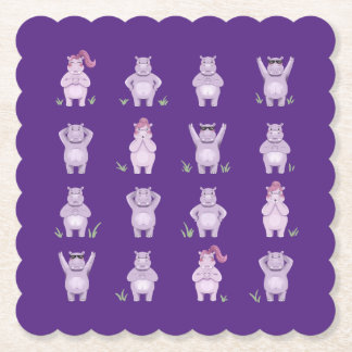 Porta-copo De Papel Personagens Caprichosos de Hipopótamos – hipopótam