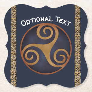 Porta-copo De Papel Personalizado de Triskelion Celta (Azul)
