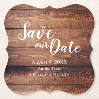 Personalizado Salve nossa data Wood Impressão Wedi