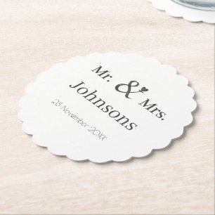 Porta-copo De Papel Personalizar a tipografia do nome do casamento