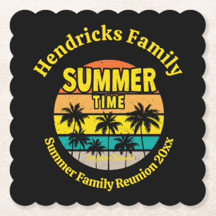 Porta-copo De Papel Personalizar Reunião da Família Tropical Sunset