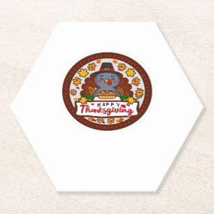 Porta-copo De Papel Peru Kawaii Fofo - Ação de Graças Feliz Camiseta C