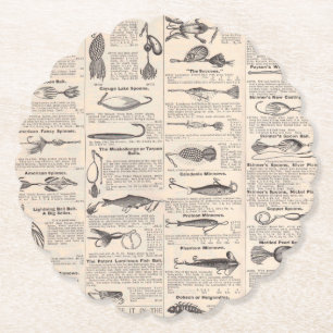 Porta-copo De Papel Pescarias Vintage: Pescador antigo dos anos 1900