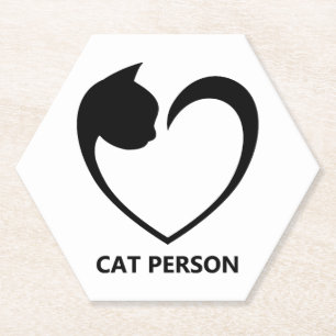 Porta-copo De Papel Pessoa de Gato Meu Coração Late Para Gatos